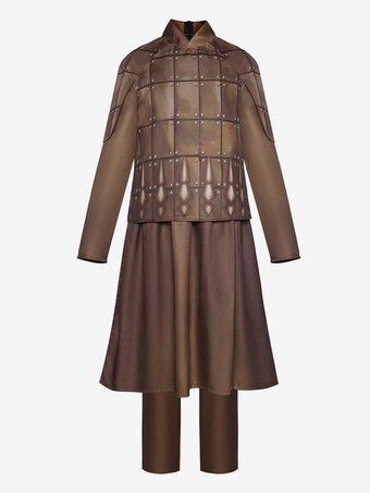 ブラウン 戦士コスチューム ハロウィン 兵馬俑スーツ コスプレ ステージパフォーマンスコスチューム