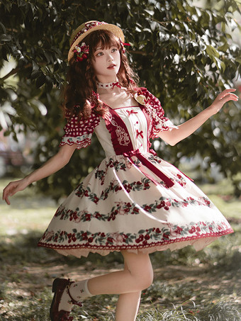 スイートロリータドレス ポリエステル半袖ドレス スイートロリータドレス