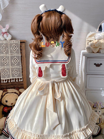 スイートロリータドレス ポリエステル 長袖 スイートドレス ロリータドレス