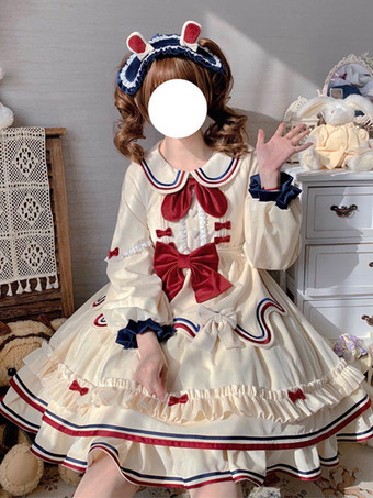 スイートロリータドレス ポリエステル 長袖 スイートドレス ロリータドレス