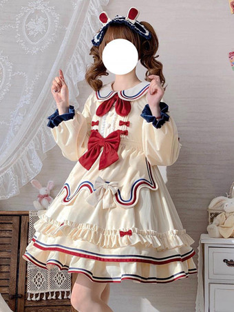 スイートロリータドレス ポリエステル 長袖 スイートドレス ロリータドレス
