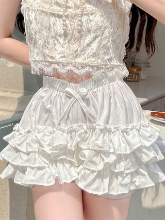 ホワイト スイートロリータブルマー ホワイトフリル ルーズロリータショーツ