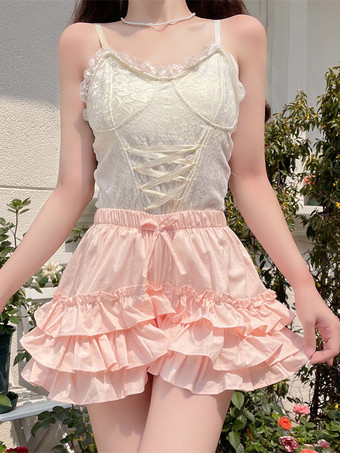 スイートロリータブルマー ホワイトフリル ルーズロリータショーツ