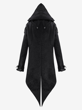 中世のハロウィーンのレトロなスプライシングジャケットゴシックダークコスチューム バーガンディ