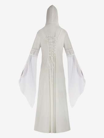 フード付きロングスカート コス 服 中世 レトロ コスチューム バーガンディ