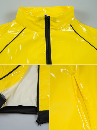 レトロなディスコパテントレザーの光沢のあるステージ衣装