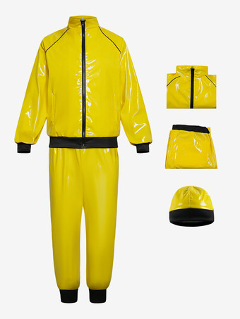 レトロなディスコパテントレザーの光沢のあるステージ衣装