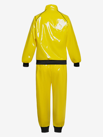 レトロなディスコパテントレザーの光沢のあるステージ衣装