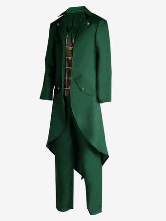 中世ゴシックタキシードマジシャンステージパフォーマンスコスチュームレトロロングジャケット