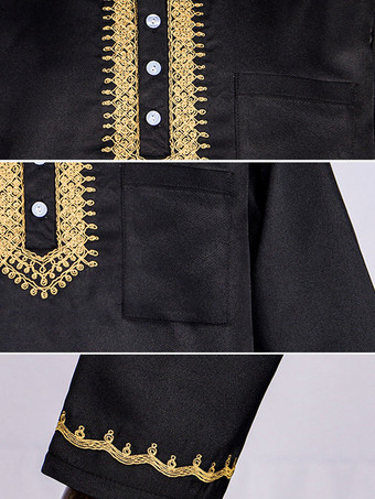 アラビアのアバヤ、中東の刺繍、男性用イスラム教徒の服、ハロウィンコスプレパーティーコスチューム