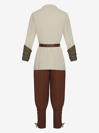 ハロウィン ルネッサンス 中世 海賊シャツ アンクルストラップ パンツ コスプレ ステージ レトロ パフォーマンス 衣類