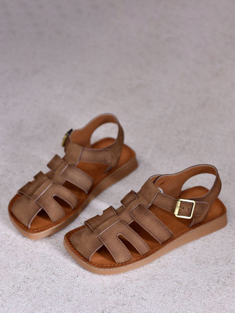 Sandalias planas para mujer Sandalias de gladiador con abertura en la playa