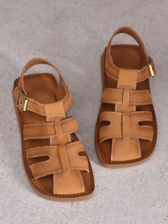 Sandalias planas para mujer Sandalias de gladiador con abertura en la playa