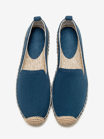 レディース フラットローファー ラウンドトゥ スエード スリップオン エスパドリーユ