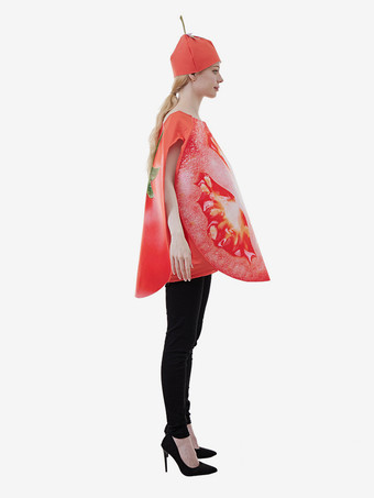 ハロウィン フルーツスライス コスチューム 大人用 野菜 トマト ステージパフォーマンスコスチューム トマトコス ジャンプスーツ