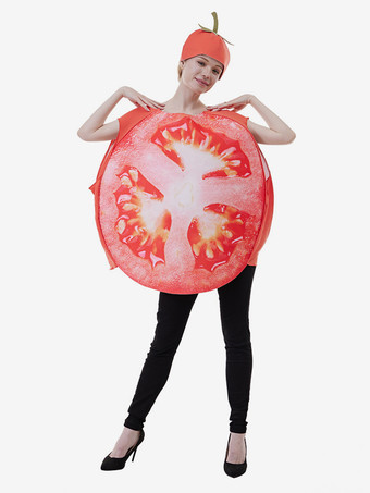 ハロウィン フルーツスライス コスチューム 大人用 野菜 トマト ステージパフォーマンスコスチューム トマトコス ジャンプスーツ