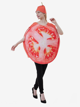 ハロウィン フルーツスライス コスチューム 大人用 野菜 トマト ステージパフォーマンスコスチューム トマトコス ジャンプスーツ