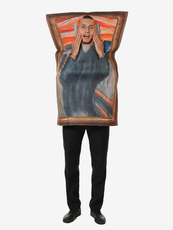 グレイハロウィンパーティーパフォーマンスコスチューム、楽しいパロディー壁画コスチューム、キャンパスイベントパフォーマンスジャンプスーツ