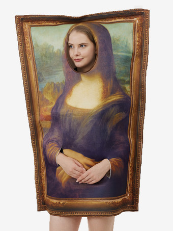 ブラウン ハロウィンパーティーパフォーマンスコスチューム、楽しいパロディー壁画コスチューム、キャンパスイベントパフォーマンスジャンプスーツ