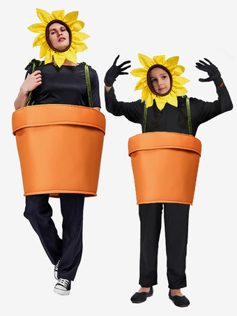 ハロウィン 面白いひまわり鉢植え衣装 ステージ衣装 パフォーマンス衣装