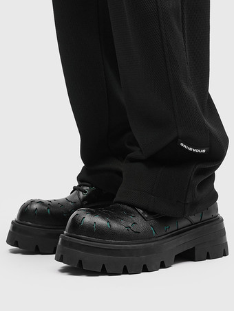 Dress Shoes For Men Modern Round Toe Strap Adjustable PU Leather