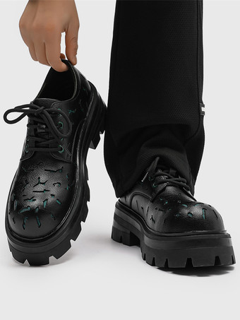 Dress Shoes For Men Modern Round Toe Strap Adjustable PU Leather