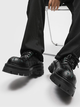 Dress Shoes For Men Modern Round Toe Strap Adjustable PU Leather