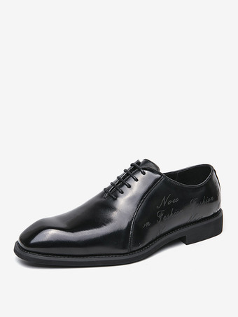 ブラック メンズ オックスフォード レースアップ モダン スクエアトゥ プロム ウェディング シューズ