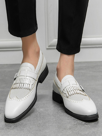 ストラップ調節可能なスリッポンカラーブロックラウンドトゥメンズモンクローファーシューズ