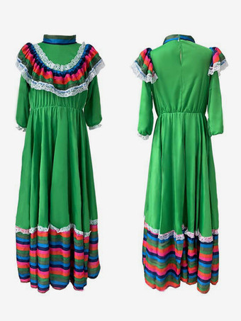 メキシコのロングスカート民族衣装ハロウィン死者の日のロールプレイヨーロッパとアメリカの舞台大きなスイングスカート