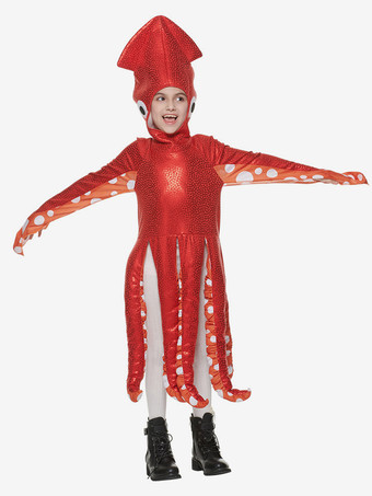 子供用プレイコスチューム 海の生き物 かわいいイカ ワンピース 学校パーティー 面白いコスチューム