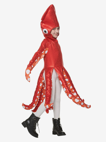 子供用プレイコスチューム 海の生き物 かわいいイカ ワンピース 学校パーティー 面白いコスチューム