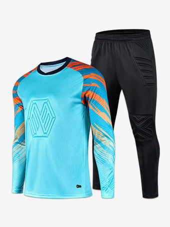 CelesteMaglia da calcio per portiere set da 2 pezzi abbigliamento sportivo a maniche lunghe