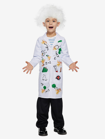 子供用ハロウィンコスチューム ホワイトハロウィンセット 子供用ポリエステルオーバーコートウィッグ