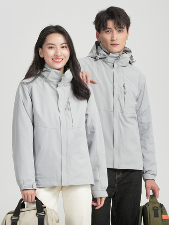 メンズ 防水ハイキングジャケット カジュアル グレー コート