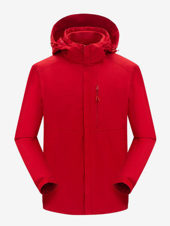 レッド メンズ 防水ハイキングジャケット カジュアル グレー コート