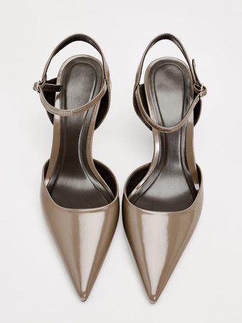 Slingback Dress Shoes Women Pointed Toe Buckle Detail High Heels