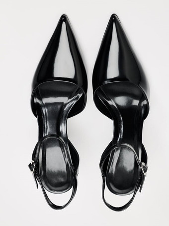 Slingback Dress Shoes Women Pointed Toe Buckle Detail High Heels