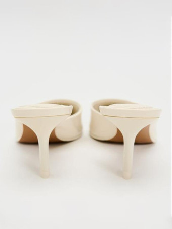 ハイヒールミュール ブラック ポインテッドトゥ スティレットヒール パンプス