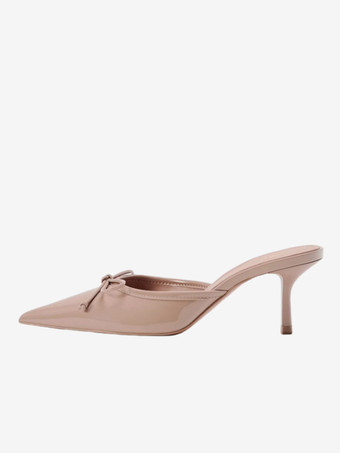 abricot Mules Femmes Bout Pointu Talon Aiguille Décontracté Chaussures