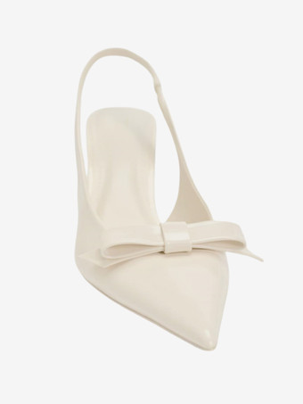 黒のハイヒール、リボン、スリングバック、スティレットヒール、ドレスシューズ