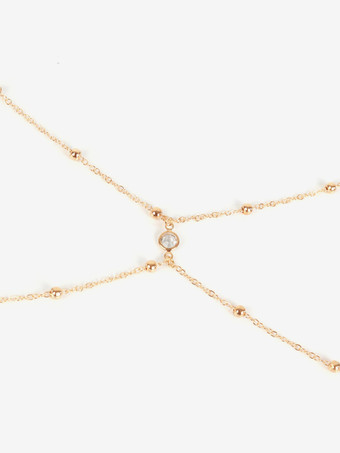 ゴールド編みベリーチェーン ビーチビキニ クラブウェア ボディチェーン