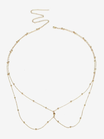 ゴールド編みベリーチェーン ビーチビキニ クラブウェア ボディチェーン