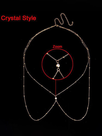 ゴールド編みベリーチェーン ビーチビキニ クラブウェア ボディチェーン