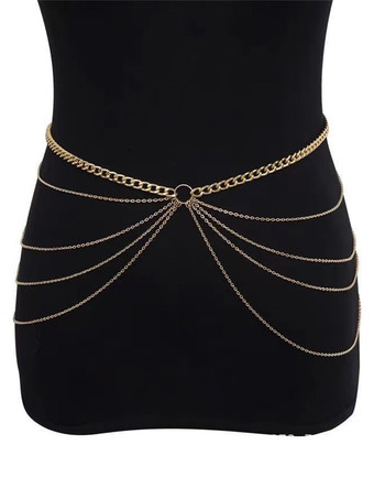 シンプルなベリーチェーン レイヤード サマービキニ ビーチボディチェーン