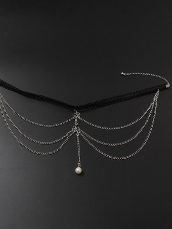 シンプルな太ももチェーン パールリーフ サマービキニ バケーションレッグチェーン