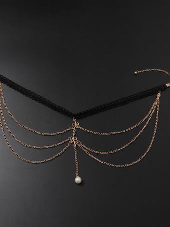 シンプルな太ももチェーン パールリーフ サマービキニ バケーションレッグチェーン