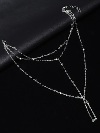 アンクレット クリスタル 編み込みチェーン リゾートウェア 大人用 レディース ジュエリー