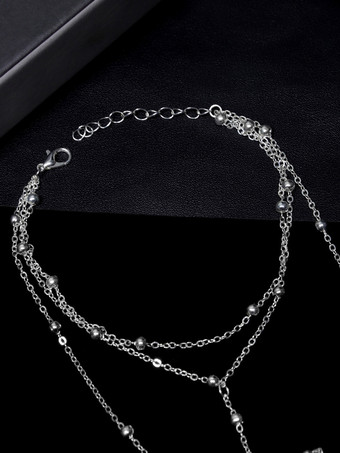 アンクレット クリスタル 編み込みチェーン リゾートウェア 大人用 レディース ジュエリー