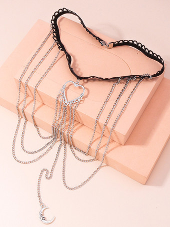 太ももチェーン ハート ムーン レイヤード タイムレス ビーチ ビキニ レッグチェーン